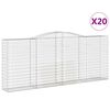 vidaXL Cestos gabi&atilde;o arqueados 20 pcs 400x50x160/180 ferro galvanizado