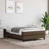 vidaXL Cama boxspring com colch&atilde;o 120x190 cm tecido castanho-escuro