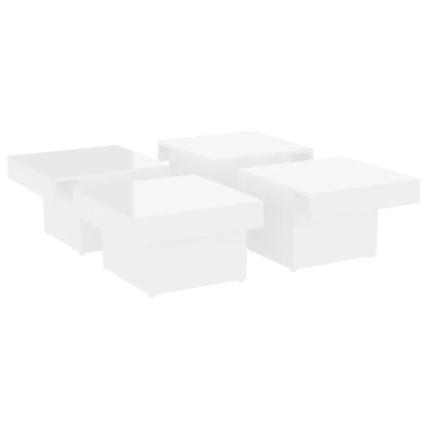 vidaXL Mesa de centro 90x90x28cm derivados de madeira branco brilhante