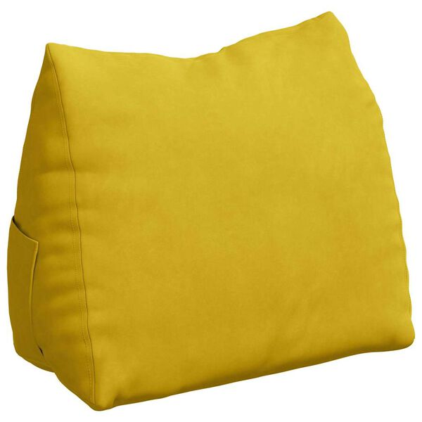 vidaXL Travesseiro para Costas Amarelo 60 x 20 x 50 cm