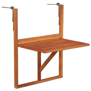 vidaXL Mesa de varanda suspensa 64,5x44x80 cm madeira de ac&aacute;cia maci&ccedil;a
