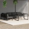 vidaXL 6 pcs conjunto lounge jardim com almofadões alumínio antracite