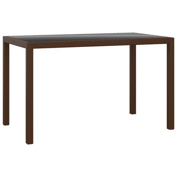 vidaXL 3 pcs conjunto jantar p/ jardim c/ almofadões vime PE castanho