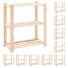 vidaXL 10 unidades arruma&ccedil;&atilde;o 3 prateleiras 80x38x90cm pinho 150 kg