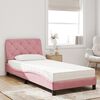 vidaXL Cama com colch&atilde;o 80x200 cm veludo rosa