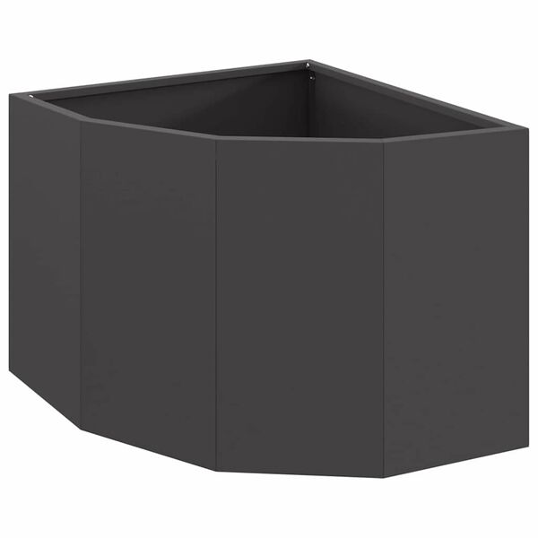 vidaXL Vaso de Canto Preto 45 x 45 x 35 cm A&ccedil;o