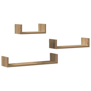 vidaXL Prateleiras parede 4 pcs derivados madeira carvalho artisiano