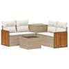 vidaXL Conjunto de Sof&aacute;s 6 unid. Bege e Branco Creme