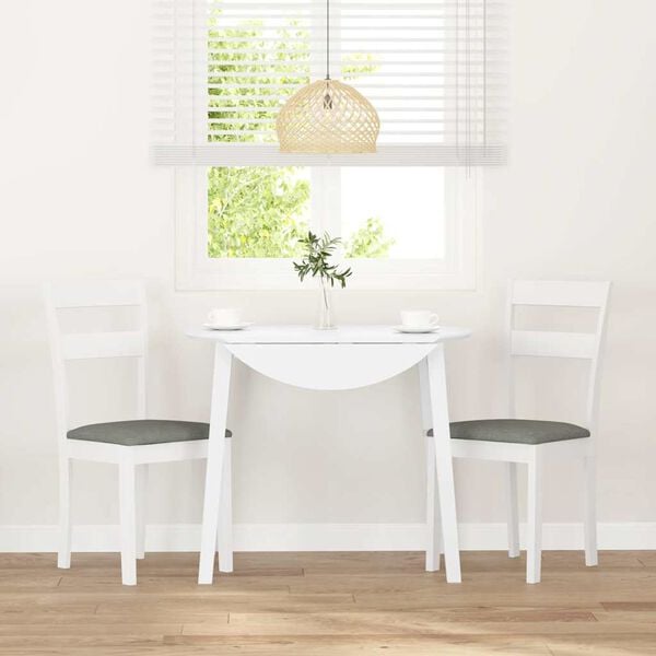 vidaXL Cadeiras de jantar com almofadões 2 pcs madeira maciça branco
