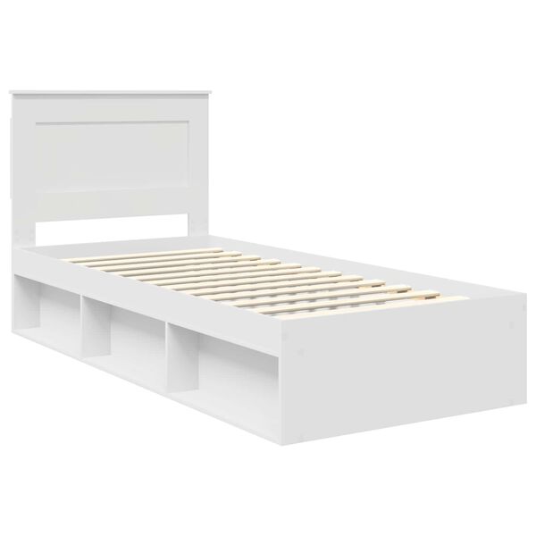 vidaXL Estrutura da Cama Branco 90 x 200 cm Madeira de Pinheiro S&oacute;lida