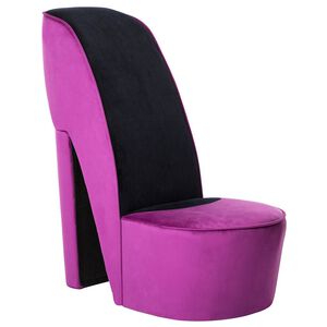 vidaXL Cadeira estilo sapato de salto alto veludo roxo