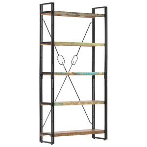 vidaXL Estante com 5 prateleiras 90x30x180cm madeira recuperada maci&ccedil;a