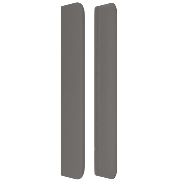 vidaXL Cabeceira cama c/ abas couro artif. 203x16x118/128 cm cinzento