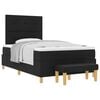 vidaXL Cama Box com cabeceira Preto 190 x 120 cm tecido