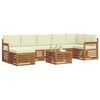vidaXL Conjunto de Sof&aacute; Sectional com almofada 8 pcs Natural e Creme