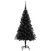 vidaXL &Aacute;rvore de Natal com 150 LEDs com suporte Preto 120 cm PVC