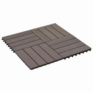 vidaXL Telha de Deck 22 unid. Marrom Escuro 30 x 30 cm WPC
