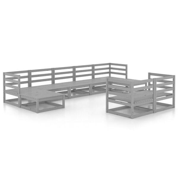 vidaXL 9 pcs conjunto lounge de jardim pinho maci&ccedil;o