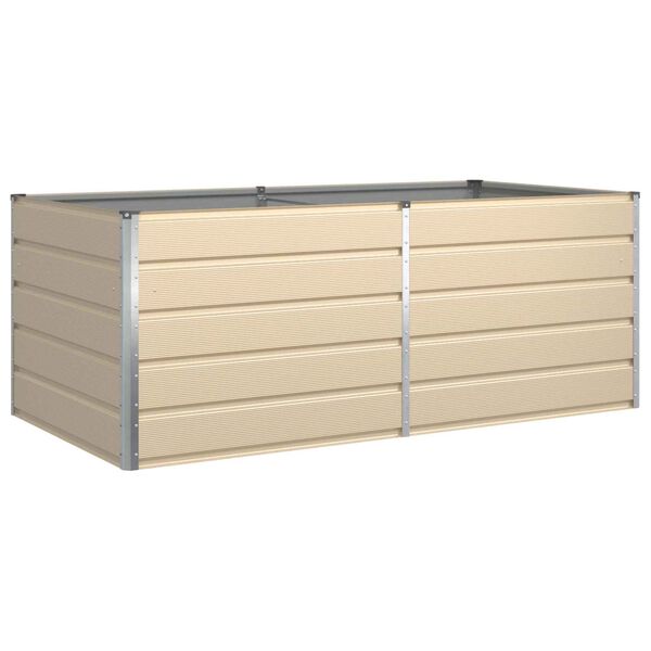 vidaXL Floreira Ivory 195 x 100 x 45 cm A&ccedil;o Galvanizado