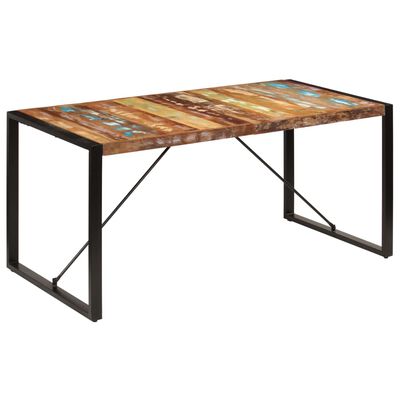 vidaXL Mesa de jantar 160x80x75 cm madeira recuperada maciça
