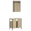 vidaXL 2 pcs conj. m&oacute;veis casa banho derivados madeira carvalho sonoma
