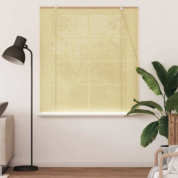 vidaXL Estores de rolo com cortinas Manual Natura 140 x 160 cm Bambu