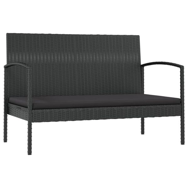 vidaXL 8 pcs conjunto lounge de jardim c/ almofad&otilde;es vime PE preto