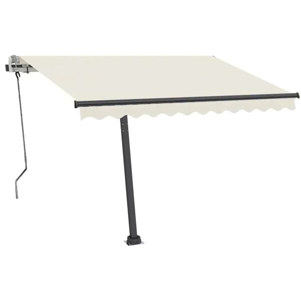 vidaXL Toldo retrátil manual independente 350x250 cm cor creme