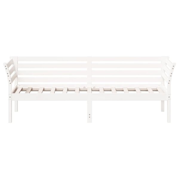 vidaXL Sof&aacute;-cama sem colch&atilde;o 90x200 cm madeira de pinho maci&ccedil;a branco