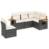 vidaXL 5 pcs conjunto sof&aacute;s de jardim com almofad&otilde;es vime PE preto