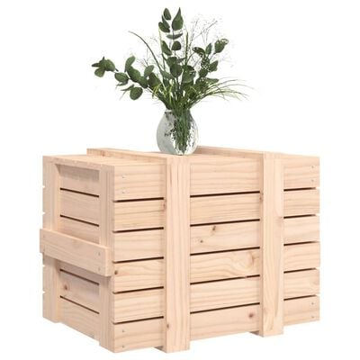 vidaXL Caixa de arrumação 58x40,5x42 cm madeira de pinho maciça