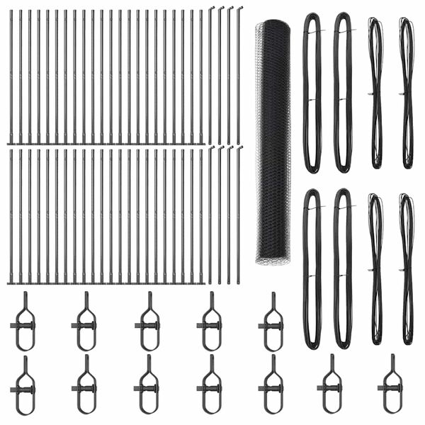 vidaXL Poste de Cerca Cinzeto 100 x 1,2 m (malha de 13 mm) A&ccedil;o e PVC