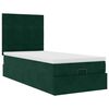 vidaXL Estrutura cama otomana colch&otilde;es 90x190cm veludo verde escuro