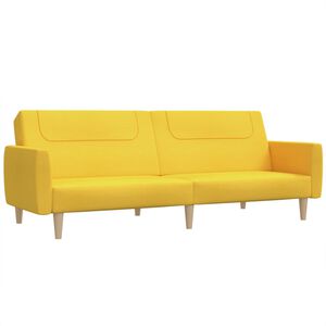 vidaXL Sof&aacute;-cama de 2 lugares tecido amarelo
