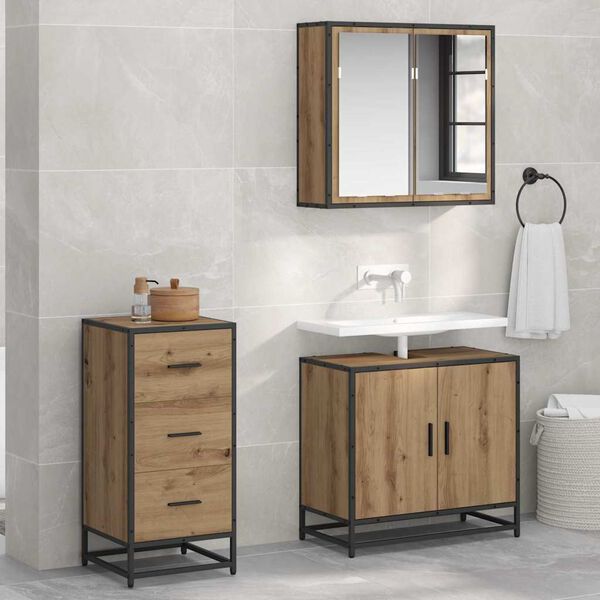 vidaXL Buffet Carvalho Artesanal 35,5 x 35 x 76 cm