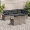 vidaXL Conjunto de Sof&aacute; de Jardim 7 pcs Cinzeto Rattan Sint&eacute;tico