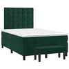 vidaXL Cama boxspring com colch&atilde;o 120x200 cm veludo verde-escuro