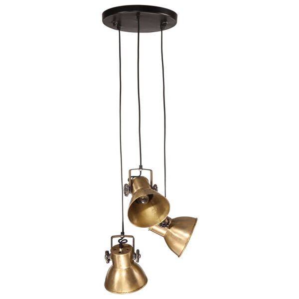 vidaXL Candeeiro suspenso 25 W 30x30x100 cm E27 bronze antigo