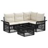 vidaXL Conjunto de Sof&aacute; de Jardim 5 unid. Preto vime PE