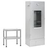 vidaXL Defumador com mesa a&ccedil;o galvanizado