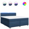 vidaXL Cama com molas/colch&atilde;o 180x200 cm tecido azul