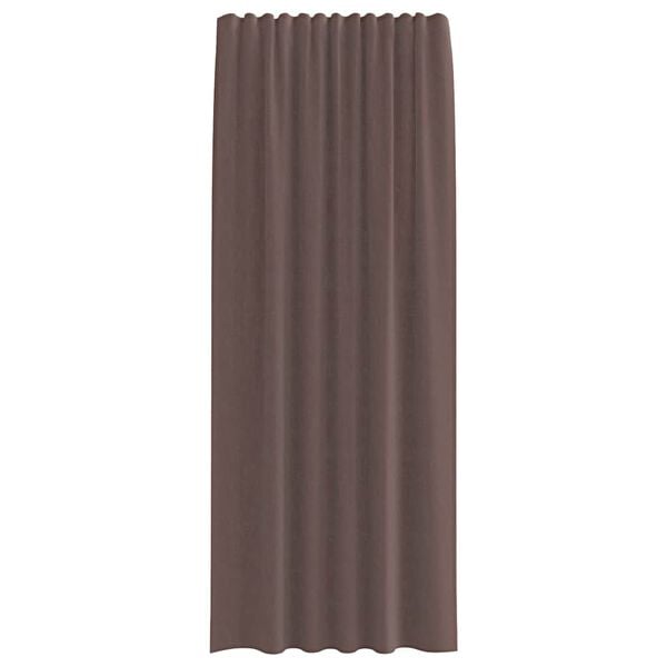 vidaXL Cortinas de voile com bolsos para var&atilde;o 2 pcs castanho
