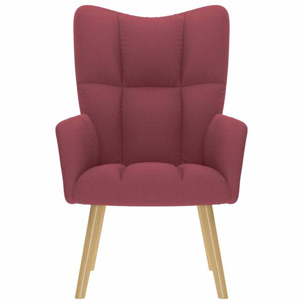 vidaXL Cadeira de descanso tecido vermelho tinto