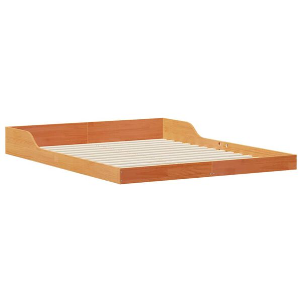 vidaXL Estrutura da Cama Marrom Cera 160 x 220 cm