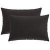 vidaXL Almofada com travesseiro HEERLEN 2 unid. Preto Poli&eacute;ster