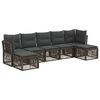 vidaXL Conjunto de Sof&aacute; de Jardim 7 unid. Cinzento vime PE