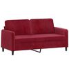 vidaXL 3pcs conj. sof&aacute;s c/ almofadas/almofad&otilde;es veludo vermelho tinto