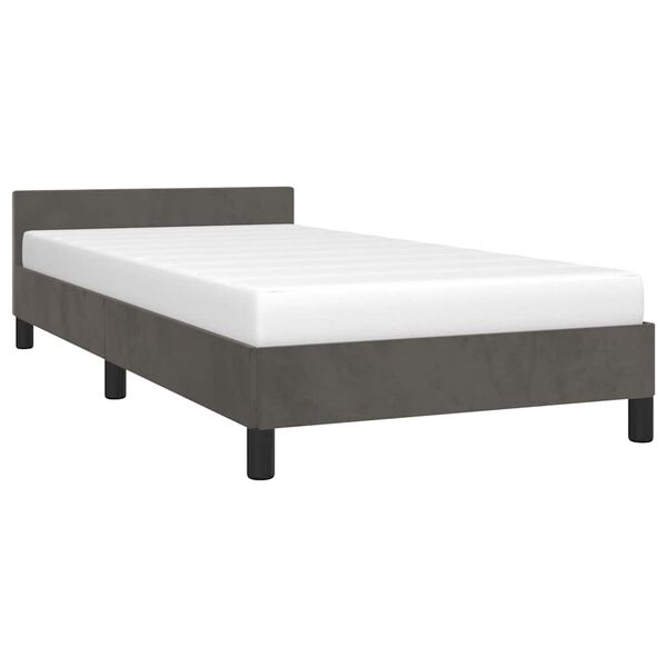 vidaXL Estrutura de cama sem colch&atilde;o 80x200 cm veludo cinzento-escuro