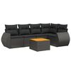 vidaXL 6 pcs conjunto sof&aacute;s de jardim c/ almofad&otilde;es vime PE preto