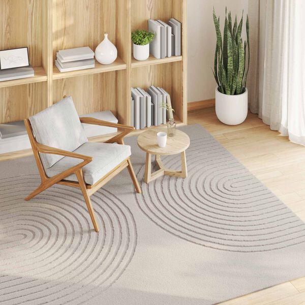 vidaXL Tapetes de &aacute;rea Quadrado Creme 120 x 120 cm